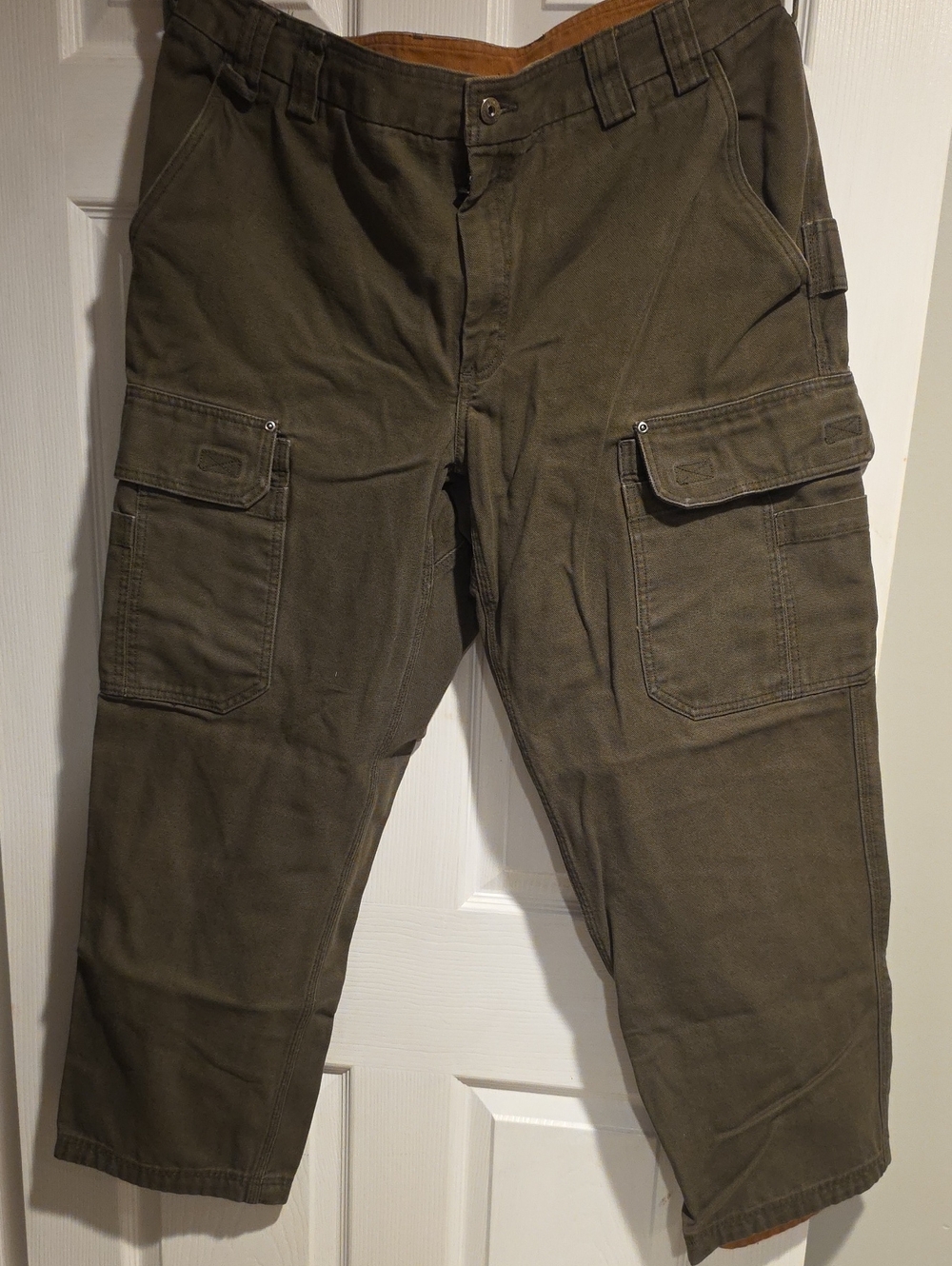 Duluth Trading Co Olive Cargo Utility Pants 42W X 32L